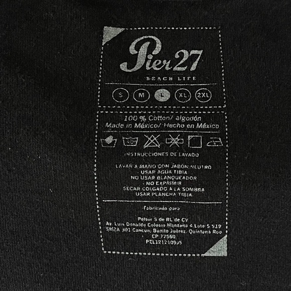 PIER 27 CANCUN RIVIERA MAYA GRAPHIC TSHIRT. CARIBBEAN SOUL SZ L 100%COTTON,BLACK - Picture 4 of 6